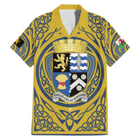 Personalized Cardiganshire Wales Family Matching Mermaid Dress and Hawaiian Shirt Ceredigion Coat of Arms Celtic Design - Wonder Print Shop