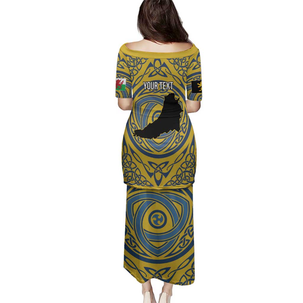 Personalized Cardiganshire Wales Family Matching Puletasi and Hawaiian Shirt Ceredigion Coat of Arms Celtic Design - Wonder Print Shop