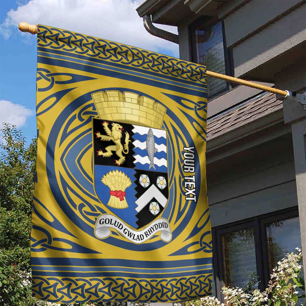 Personalized Cardiganshire Wales Garden Flag Ceredigion Coat of Arms Celtic Design - Wonder Print Shop