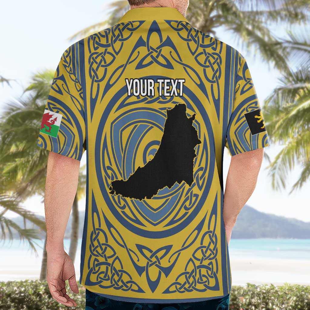 Personalized Cardiganshire Wales Hawaiian Shirt Ceredigion Coat of Arms Celtic Design - Wonder Print Shop