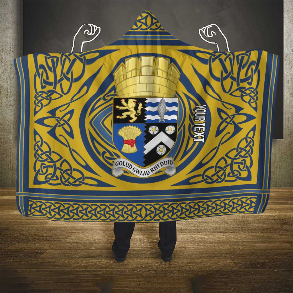 Personalized Cardiganshire Wales Hooded Blanket Ceredigion Coat of Arms Celtic Design - Wonder Print Shop
