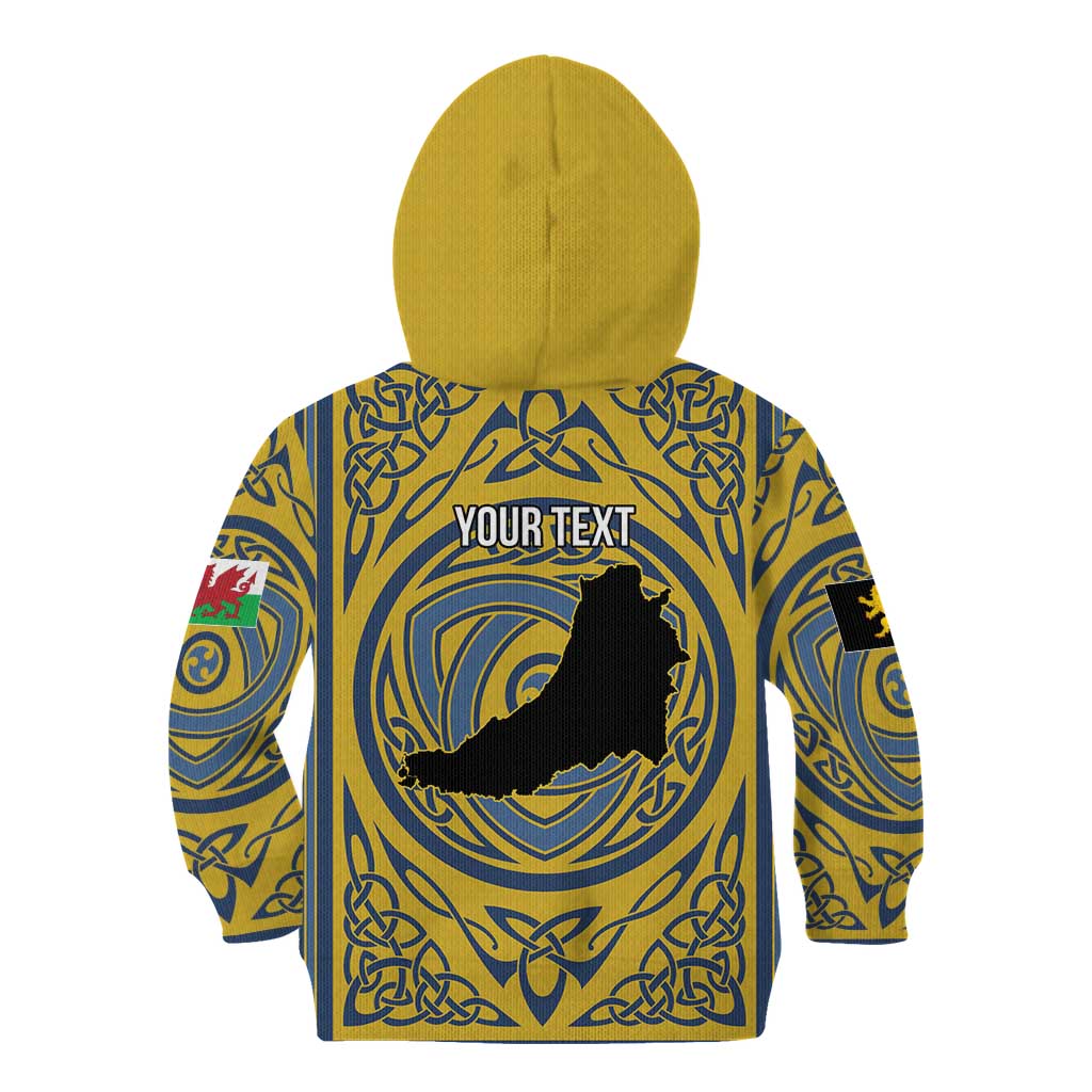 Personalized Cardiganshire Wales Kid Hoodie Ceredigion Coat of Arms Celtic Design - Wonder Print Shop