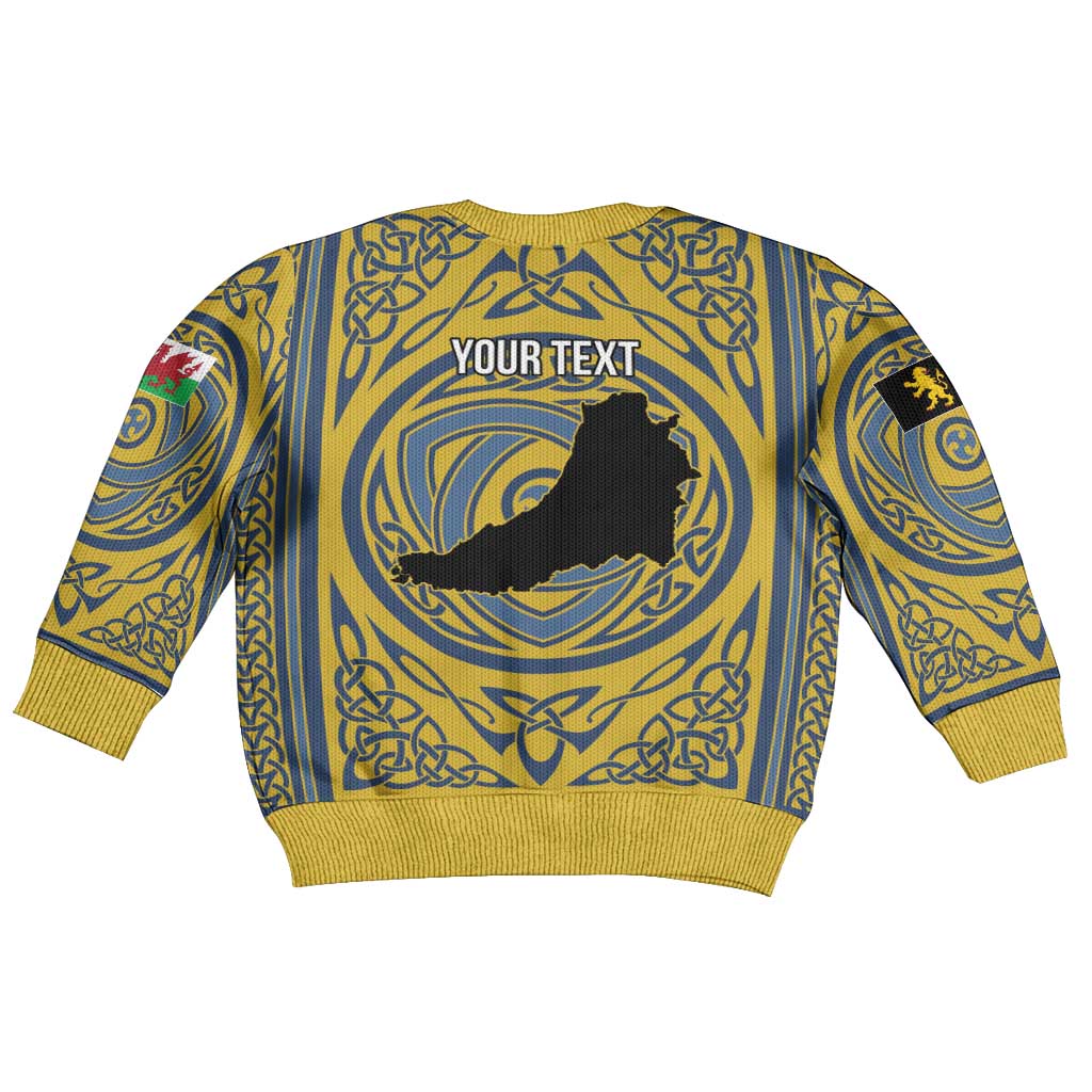 Personalized Cardiganshire Wales Kid Ugly Christmas Sweater Ceredigion Coat of Arms Celtic Design - Wonder Print Shop