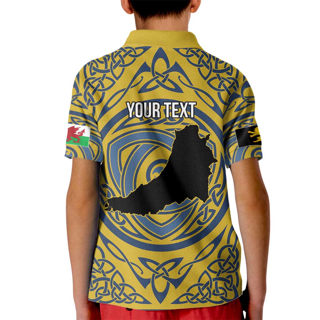 Personalized Cardiganshire Wales Kid Polo Shirt Ceredigion Coat of Arms Celtic Design - Wonder Print Shop