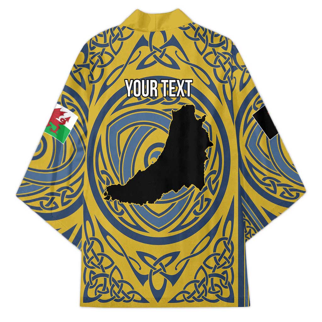 Personalized Cardiganshire Wales Kimono Ceredigion Coat of Arms Celtic Design - Wonder Print Shop