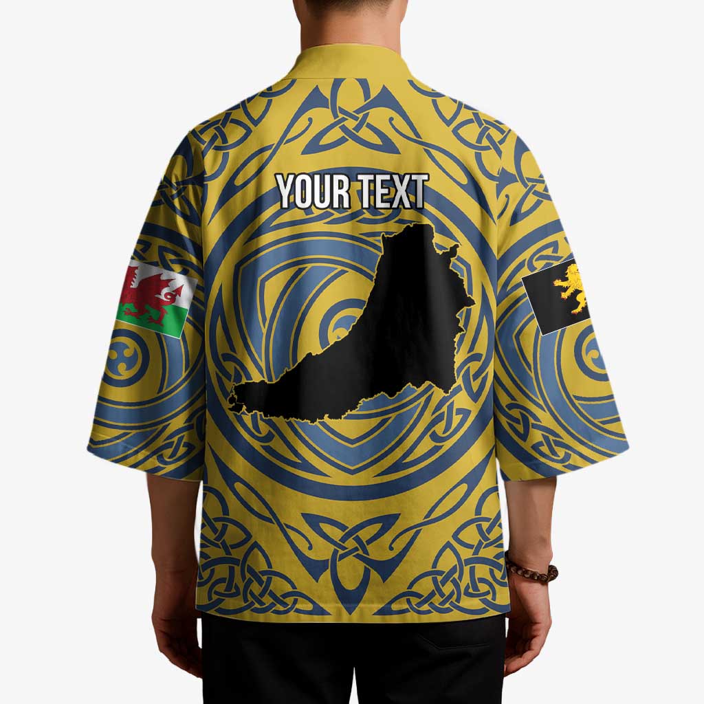 Personalized Cardiganshire Wales Kimono Ceredigion Coat of Arms Celtic Design - Wonder Print Shop