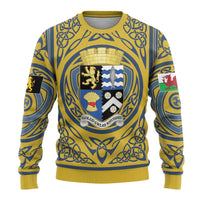 Personalized Cardiganshire Wales Ugly Christmas Sweater Ceredigion Coat of Arms Celtic Design - Wonder Print Shop