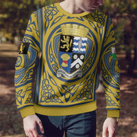 Personalized Cardiganshire Wales Ugly Christmas Sweater Ceredigion Coat of Arms Celtic Design - Wonder Print Shop