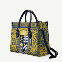 Personalized Cardiganshire Wales Leather Bag Ceredigion Coat of Arms Celtic Design - Wonder Print Shop