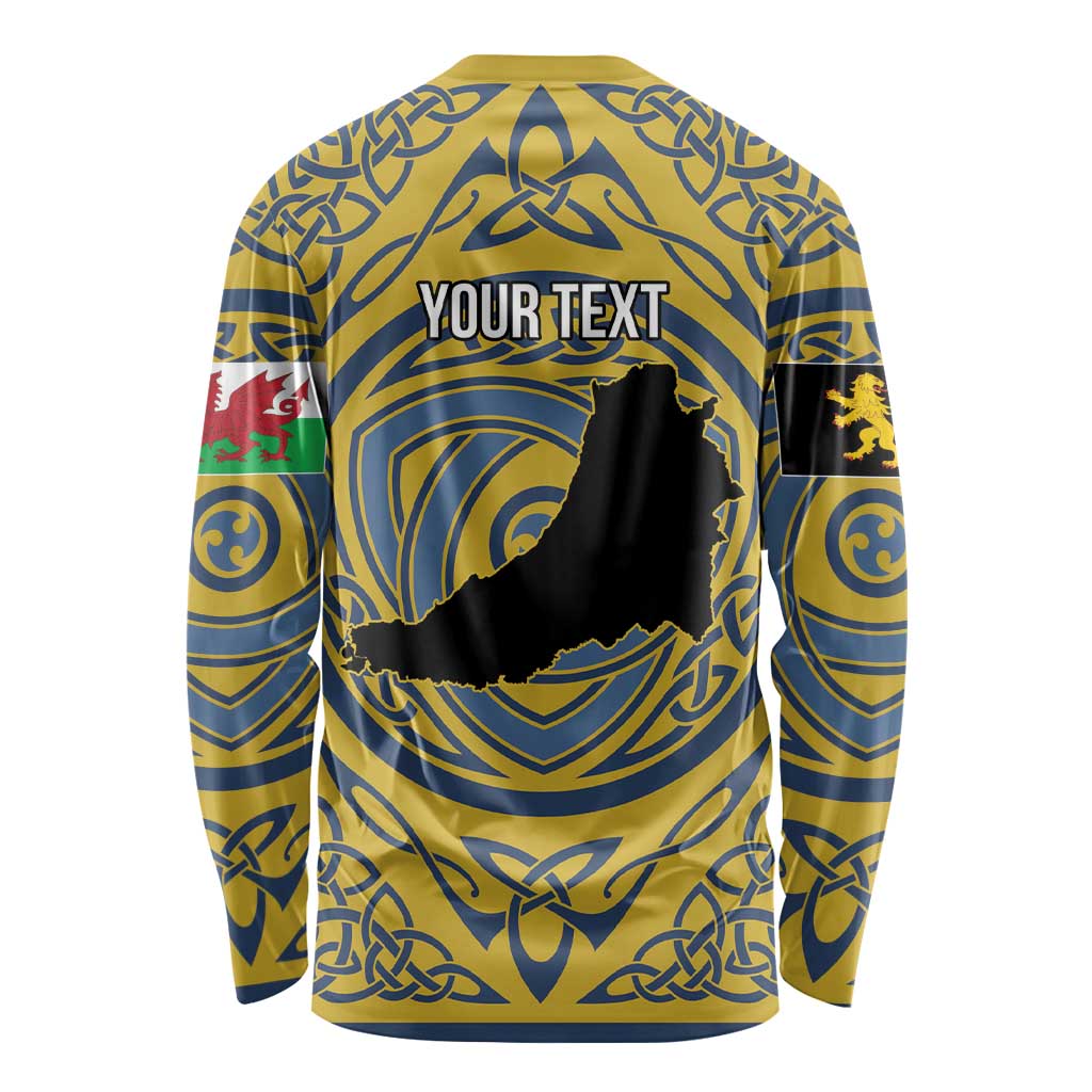 Personalized Cardiganshire Wales Long Sleeve Shirt Ceredigion Coat of Arms Celtic Design - Wonder Print Shop