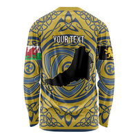 Personalized Cardiganshire Wales Long Sleeve Shirt Ceredigion Coat of Arms Celtic Design - Wonder Print Shop