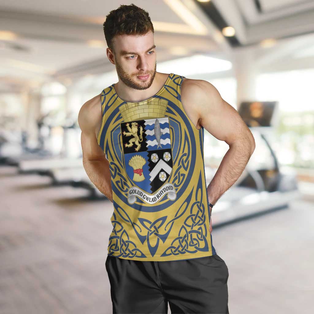 Personalized Cardiganshire Wales Men Tank Top Ceredigion Coat of Arms Celtic Design - Wonder Print Shop