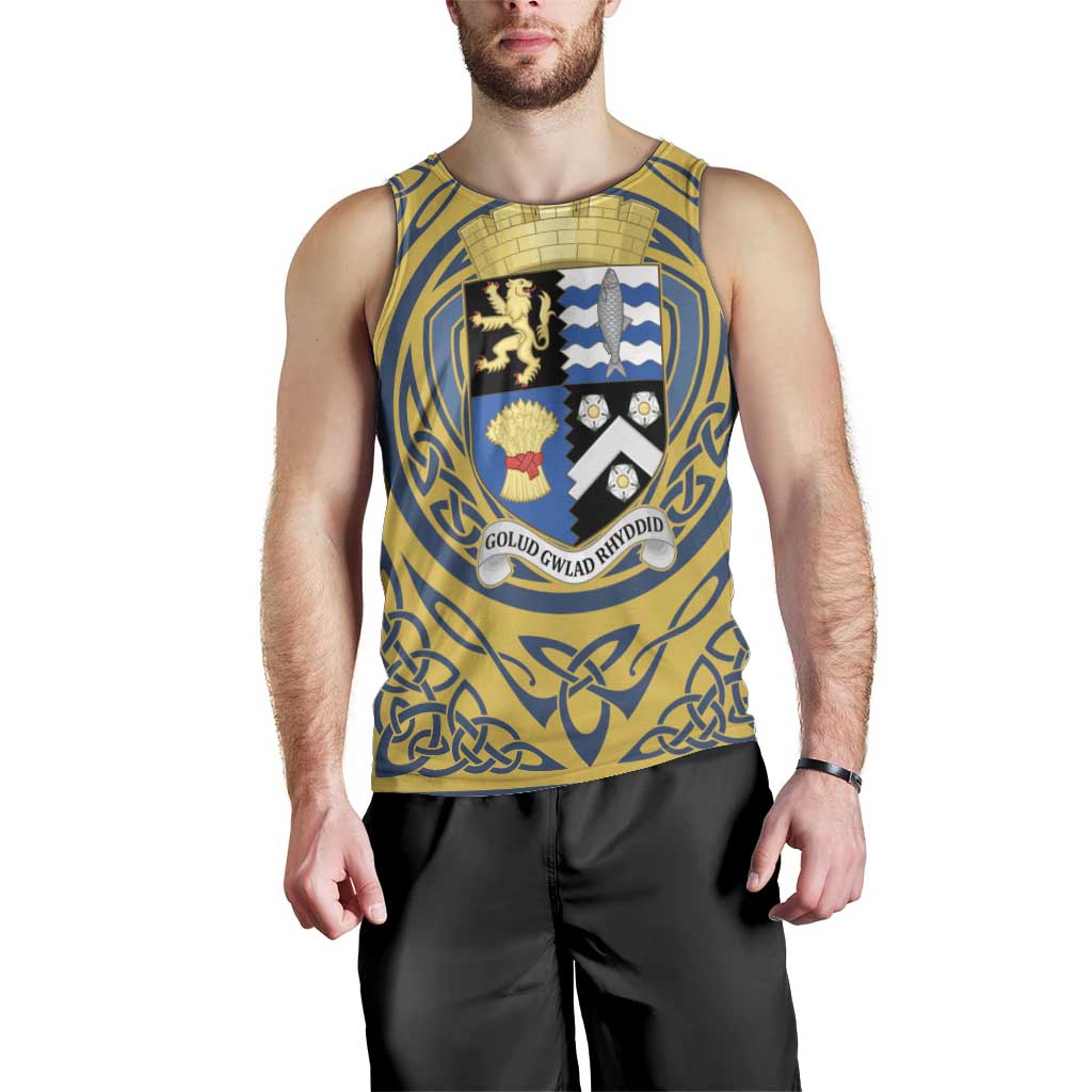 Personalized Cardiganshire Wales Men Tank Top Ceredigion Coat of Arms Celtic Design - Wonder Print Shop
