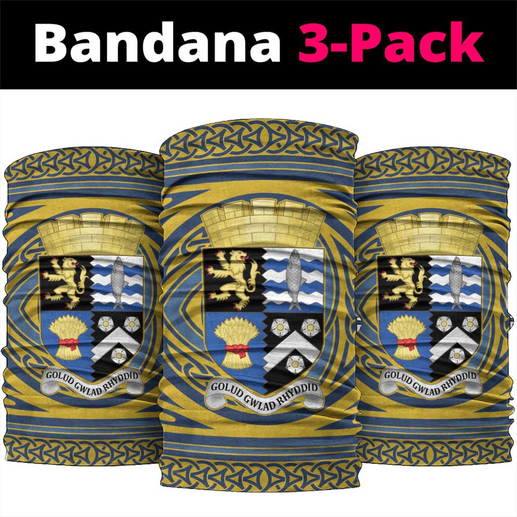 Personalized Cardiganshire Wales Neck Gaiter Ceredigion Coat of Arms Celtic Design - Wonder Print Shop