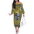 Personalized Cardiganshire Wales Off The Shoulder Long Sleeve Dress Ceredigion Coat of Arms Celtic Design - Wonder Print Shop
