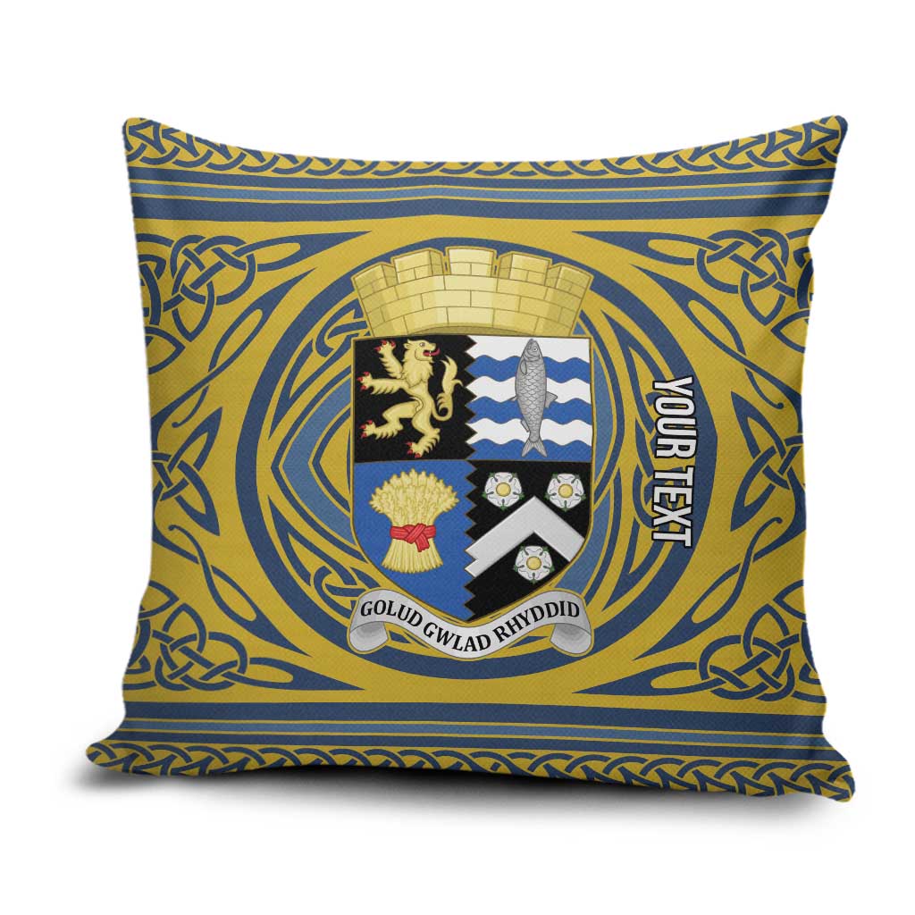 Personalized Cardiganshire Wales Pillow Cover Ceredigion Coat of Arms Celtic Design - Wonder Print Shop