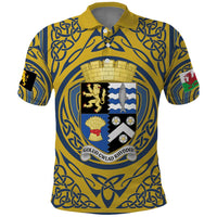 Personalized Cardiganshire Wales Polo Shirt Ceredigion Coat of Arms Celtic Design - Wonder Print Shop