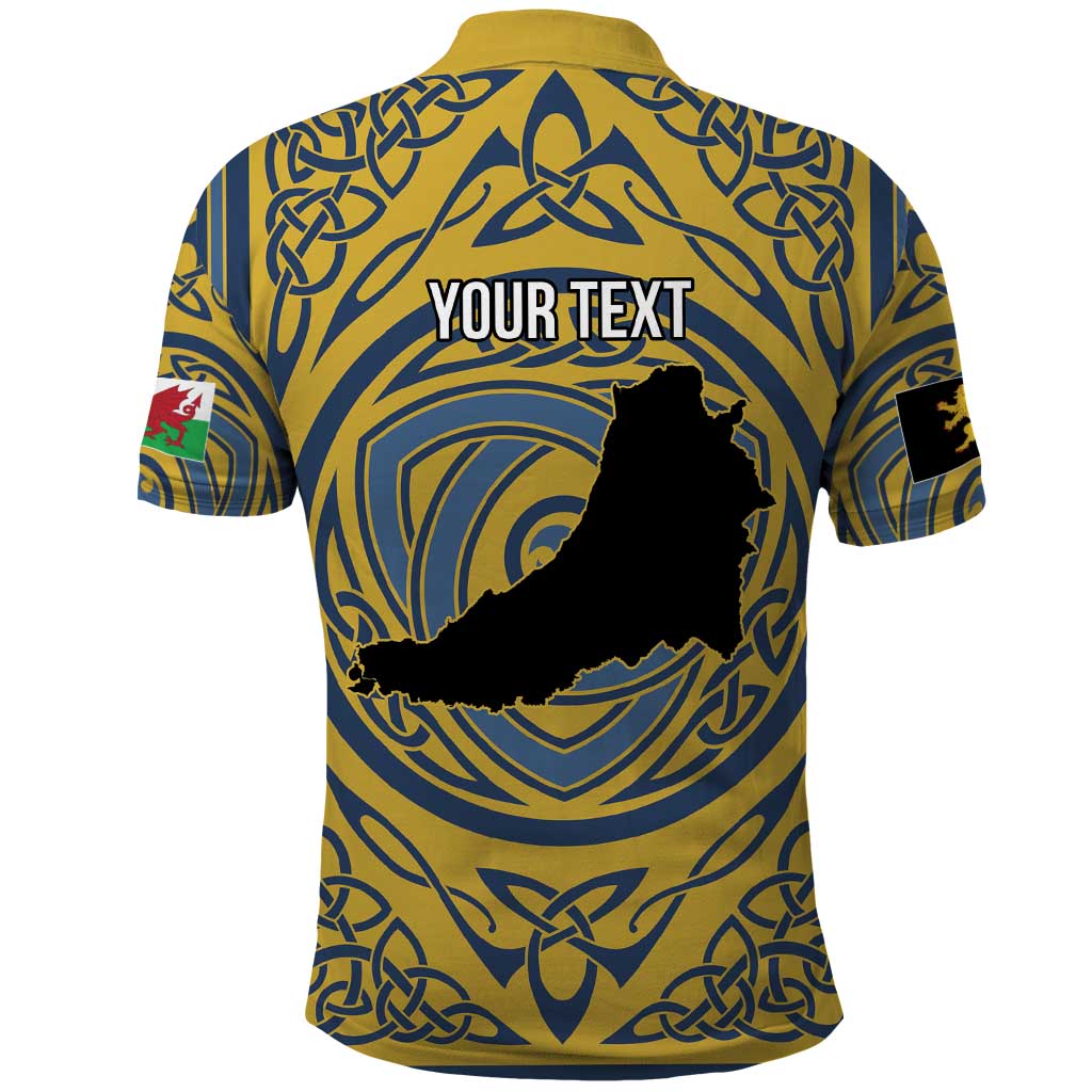 Personalized Cardiganshire Wales Polo Shirt Ceredigion Coat of Arms Celtic Design - Wonder Print Shop