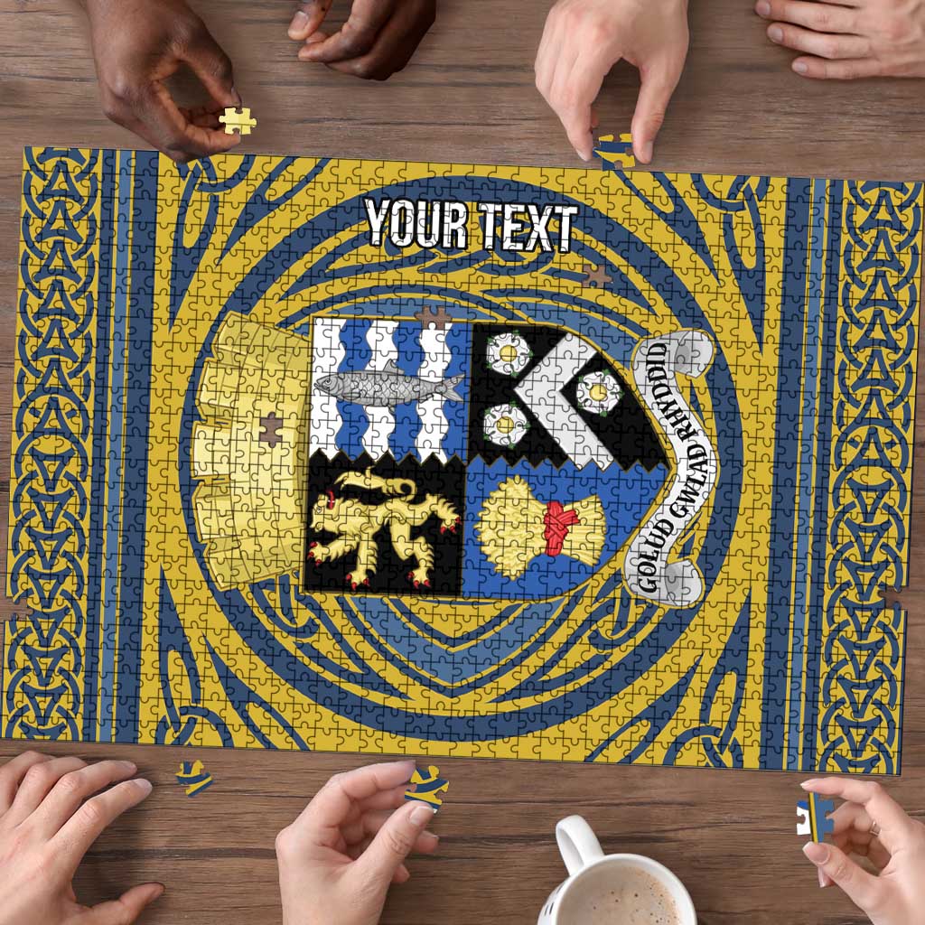 Personalized Cardiganshire Wales Puzzle Ceredigion Coat of Arms Celtic Design - Wonder Print Shop