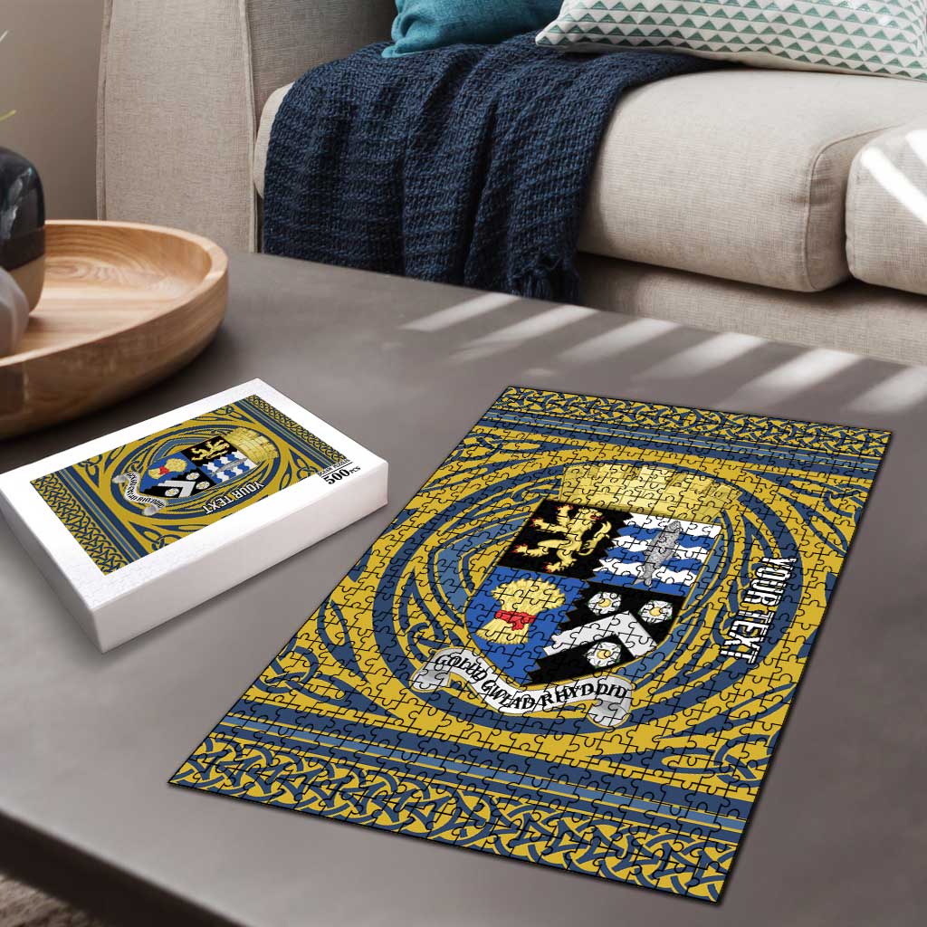 Personalized Cardiganshire Wales Puzzle Ceredigion Coat of Arms Celtic Design - Wonder Print Shop
