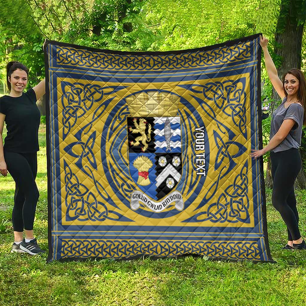 Personalized Cardiganshire Wales Quilt Ceredigion Coat of Arms Celtic Design - Wonder Print Shop