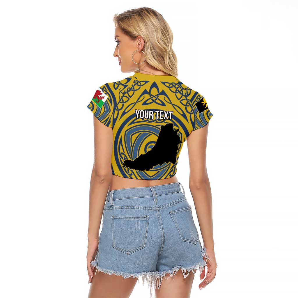 Personalized Cardiganshire Wales Raglan Cropped T Shirt Ceredigion Coat of Arms Celtic Design - Wonder Print Shop