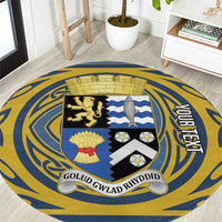 Personalized Cardiganshire Wales Round Carpet Ceredigion Coat of Arms Celtic Design - Wonder Print Shop
