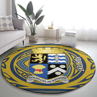 Personalized Cardiganshire Wales Round Carpet Ceredigion Coat of Arms Celtic Design - Wonder Print Shop
