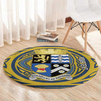 Personalized Cardiganshire Wales Round Carpet Ceredigion Coat of Arms Celtic Design - Wonder Print Shop
