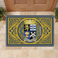 Personalized Cardiganshire Wales Rubber Doormat Ceredigion Coat of Arms Celtic Design - Wonder Print Shop