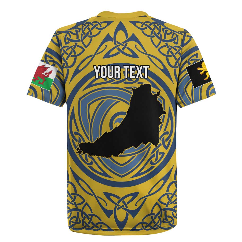Personalized Cardiganshire Wales Rugby Jersey Ceredigion Coat of Arms Celtic Design - Wonder Print Shop