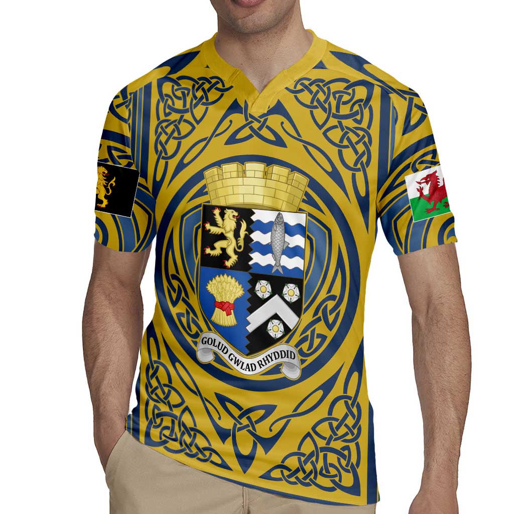 Personalized Cardiganshire Wales Rugby Jersey Ceredigion Coat of Arms Celtic Design - Wonder Print Shop