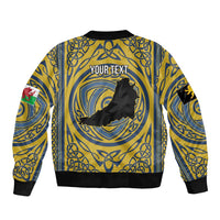 Personalized Cardiganshire Wales Sleeve Zip Bomber Jacket Ceredigion Coat of Arms Celtic Design - Wonder Print Shop