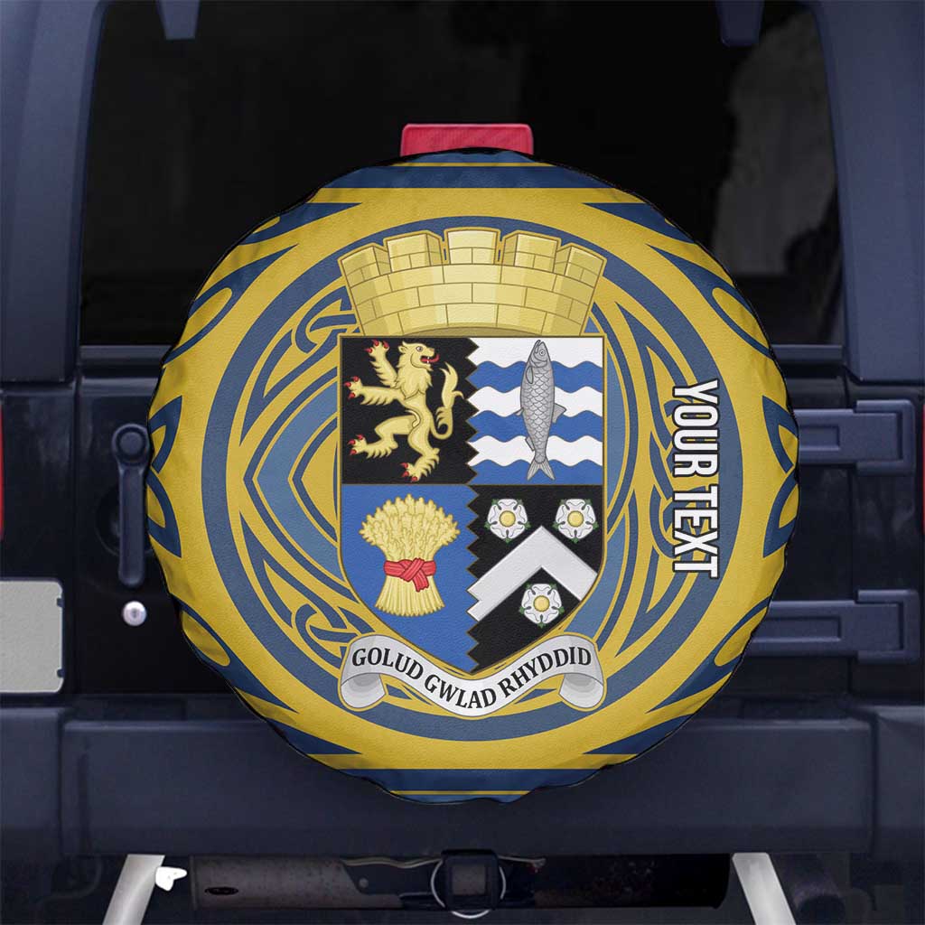Personalized Cardiganshire Wales Spare Tire Cover Ceredigion Coat of Arms Celtic Design - Wonder Print Shop