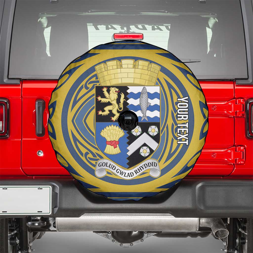Personalized Cardiganshire Wales Spare Tire Cover Ceredigion Coat of Arms Celtic Design - Wonder Print Shop