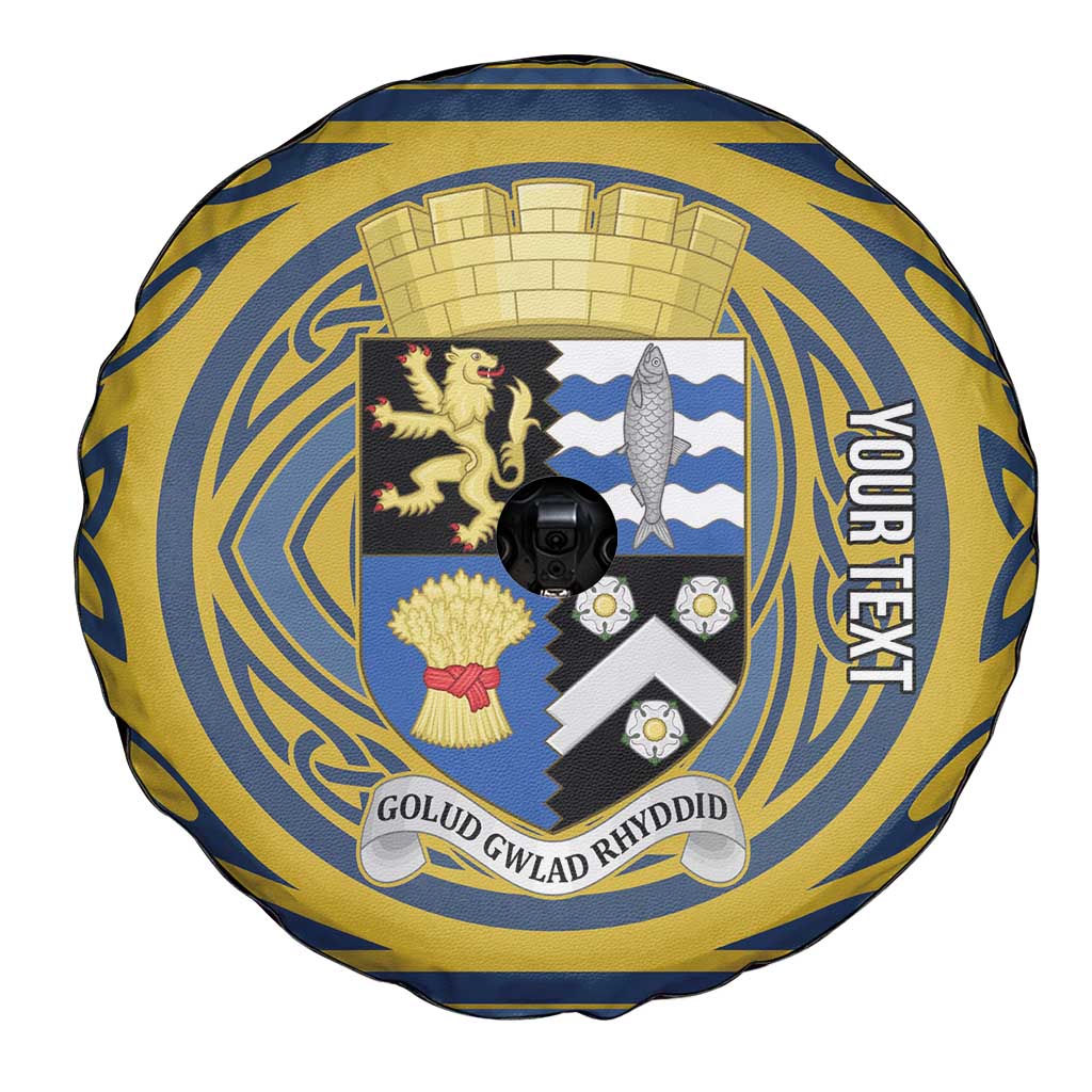 Personalized Cardiganshire Wales Spare Tire Cover Ceredigion Coat of Arms Celtic Design - Wonder Print Shop
