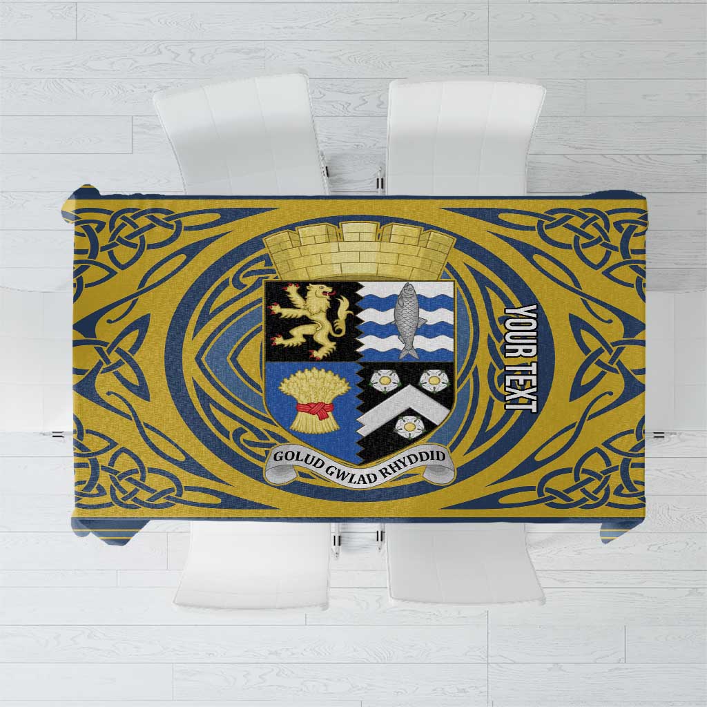 Personalized Cardiganshire Wales Tablecloth Ceredigion Coat of Arms Celtic Design - Wonder Print Shop