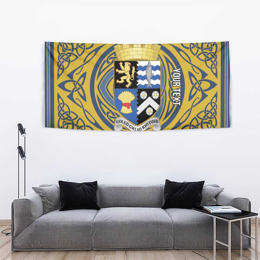Personalized Cardiganshire Wales Tapestry Ceredigion Coat of Arms Celtic Design - Wonder Print Shop