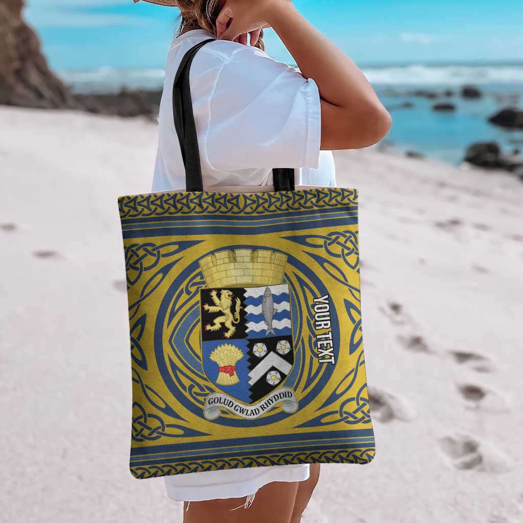 Personalized Cardiganshire Wales Tote Bag Ceredigion Coat of Arms Celtic Design - Wonder Print Shop