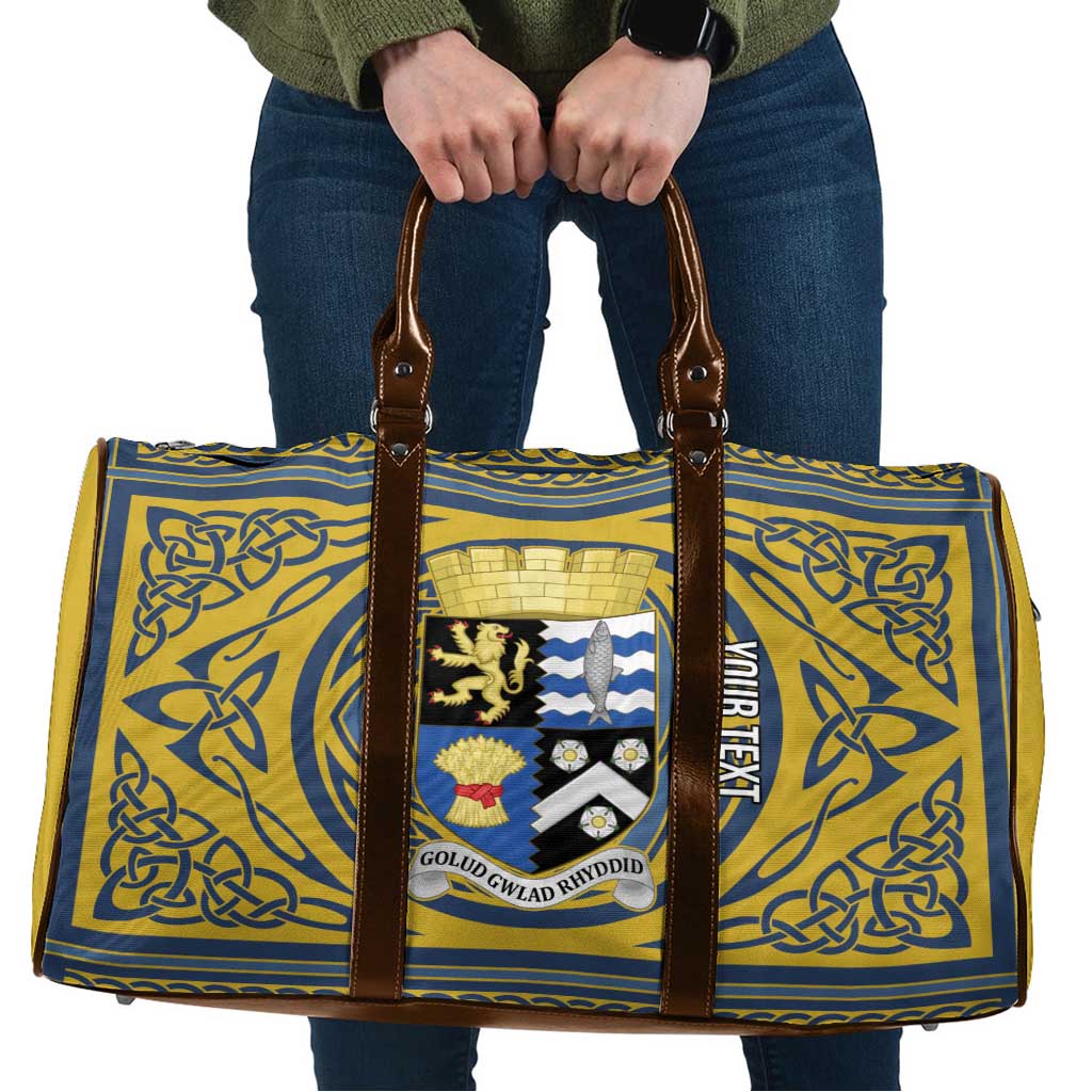 Personalized Cardiganshire Wales Travel Bag Ceredigion Coat of Arms Celtic Design - Wonder Print Shop