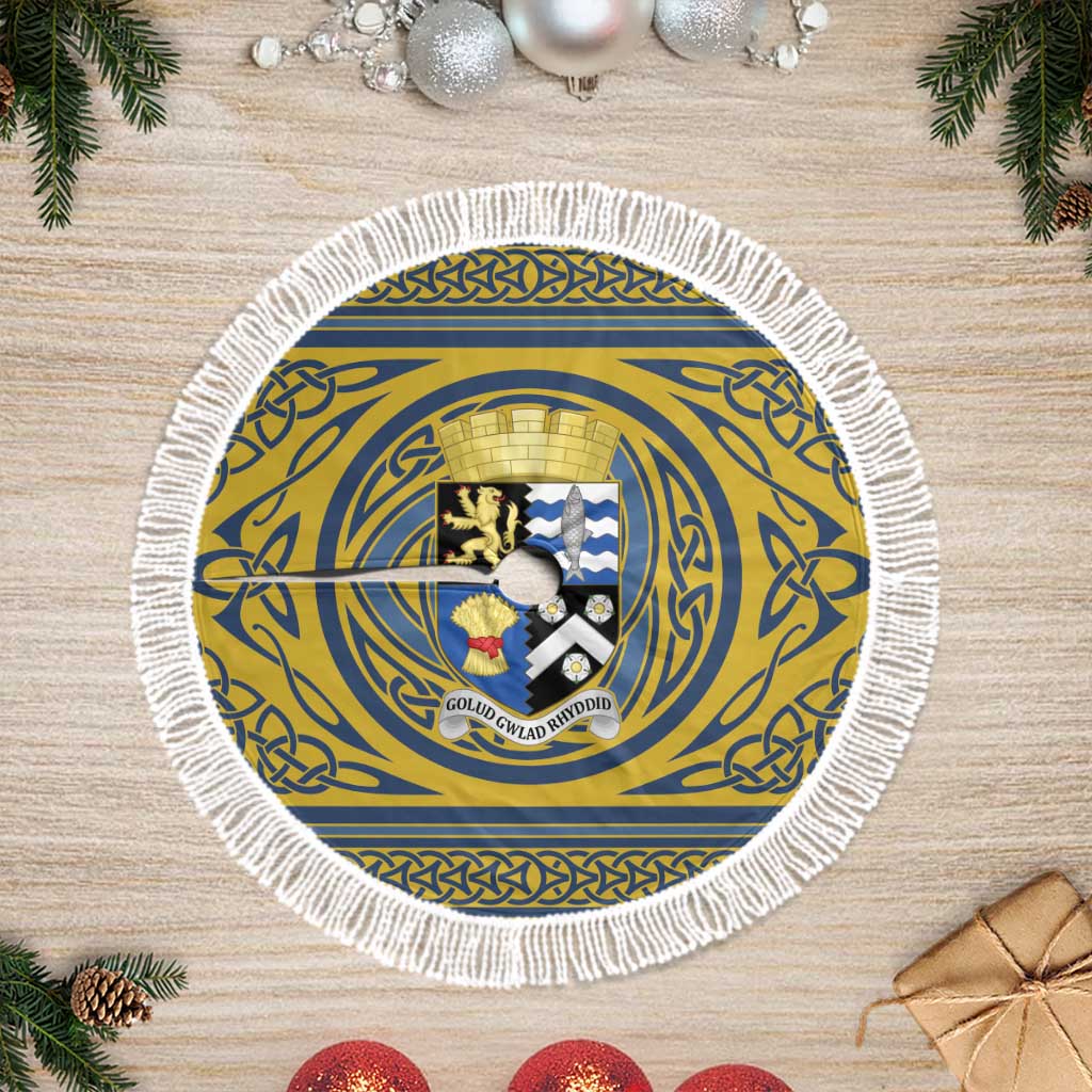 Cardiganshire Wales Tree Skirt Ceredigion Coat of Arms Celtic Design - Wonder Print Shop