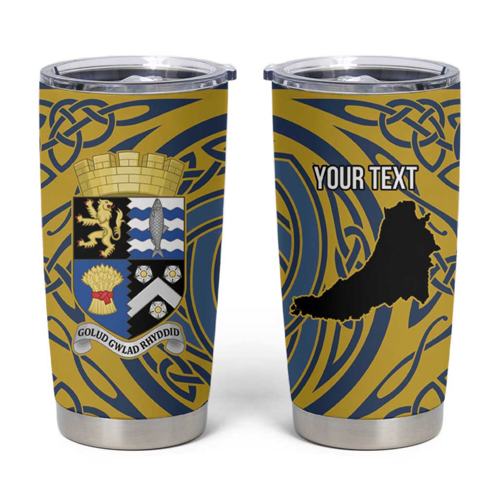 Personalized Cardiganshire Wales Tumbler Cup Ceredigion Coat of Arms Celtic Design - Wonder Print Shop