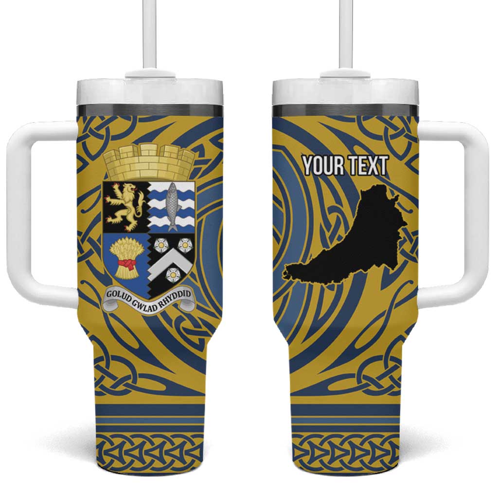 Personalized Cardiganshire Wales Tumbler With Handle Ceredigion Coat of Arms Celtic Design - Wonder Print Shop