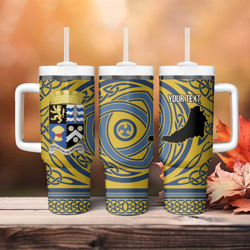 Personalized Cardiganshire Wales Tumbler With Handle Ceredigion Coat of Arms Celtic Design - Wonder Print Shop