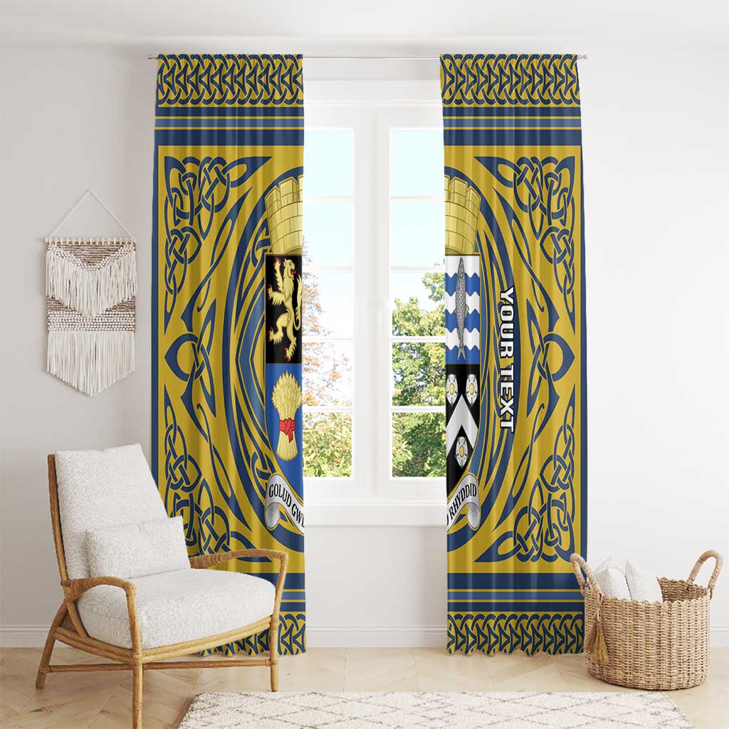 Personalized Cardiganshire Wales Window Curtain Ceredigion Coat of Arms Celtic Design - Wonder Print Shop