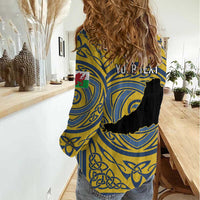 Personalized Cardiganshire Wales Women Casual Shirt Ceredigion Coat of Arms Celtic Design - Wonder Print Shop