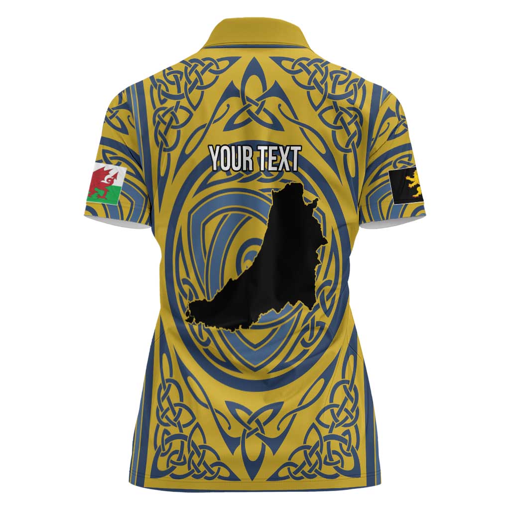 Personalized Cardiganshire Wales Women Polo Shirt Ceredigion Coat of Arms Celtic Design - Wonder Print Shop