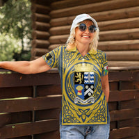 Personalized Cardiganshire Wales Women Polo Shirt Ceredigion Coat of Arms Celtic Design - Wonder Print Shop