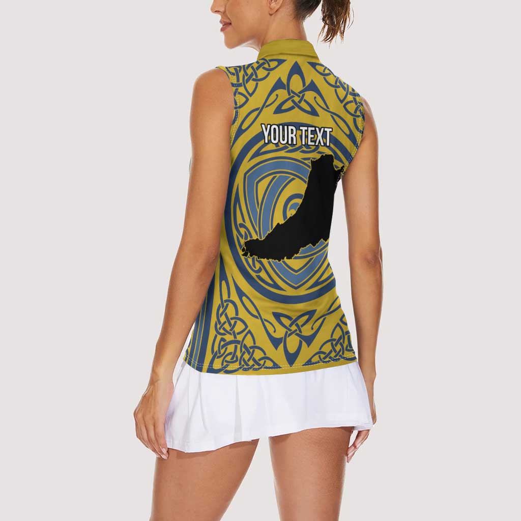 Personalized Cardiganshire Wales Women Sleeveless Polo Shirt Ceredigion Coat of Arms Celtic Design - Wonder Print Shop