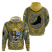 Personalized Cardiganshire Wales Zip Hoodie Ceredigion Coat of Arms Celtic Design - Wonder Print Shop